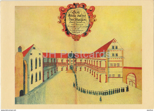 Aquarell 1670 - cloister - Augustinerkloster zu Erfurt - DDR Germany - unused - JH Postcards