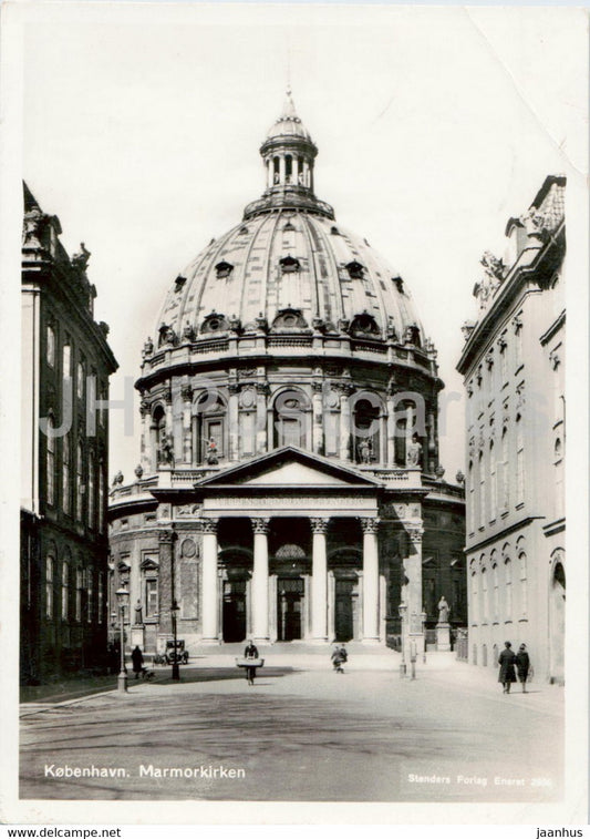 Copenhagen - Marmorkirken - Frederik's Church - old postcard - 1936 - Denmark - used - JH Postcards