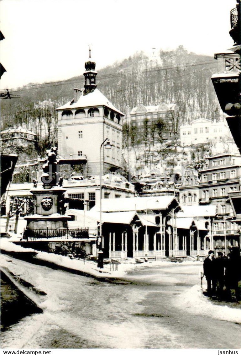 Karlovy Vary v Zime - Zamecka vez - Karlovy Vary in Winter - Czech Republic - Czechoslovakia - unused - JH Postcards