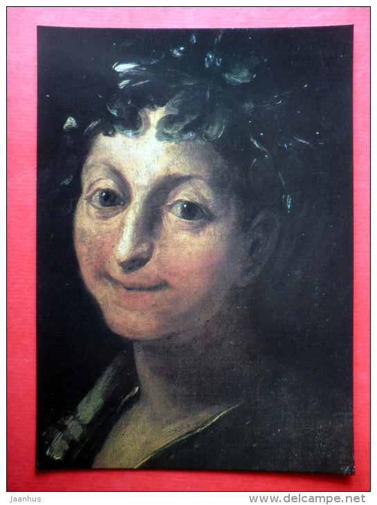 painting by unknown italian painter - The Head of Bacchae , 17th century - italian art - unused - JH Postcards