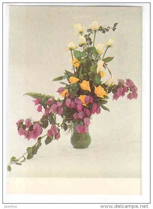 Flowers for Mother 2 - flowers - compositions - 1987 - Estonia USSR - unused - JH Postcards