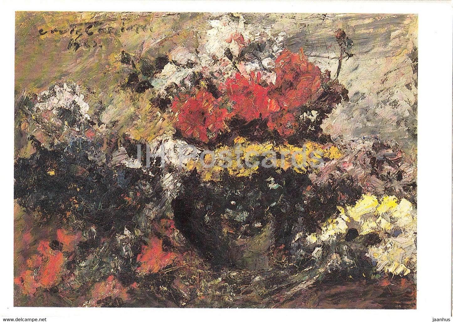 painting by Lovis Corinth - Herbstblumen - autumn flowers - German art - Germany DDR - unused - JH Postcards