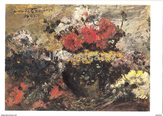 painting by Lovis Corinth - Herbstblumen - autumn flowers - German art - Germany DDR - unused - JH Postcards