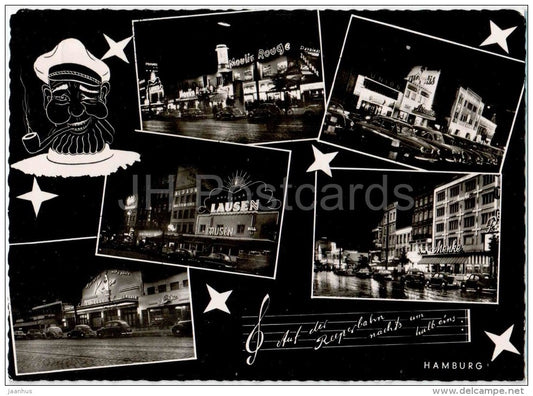 Hamburg - aud die Reeperbahn - EUROPA CEPT - Germany - 1966 gelaufen - JH Postcards