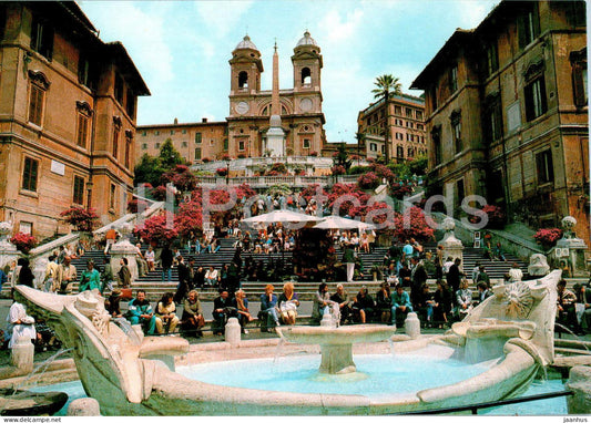 Roma - Rome - Scalinata e Chiesa di Trinita dei Monti - Steps and Church - 590 - Italy - unused - JH Postcards