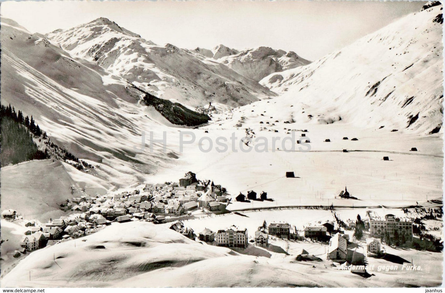 Andermatt 1444 m gegen Furka - 2097 - old postcard - Switzerland - unused - JH Postcards