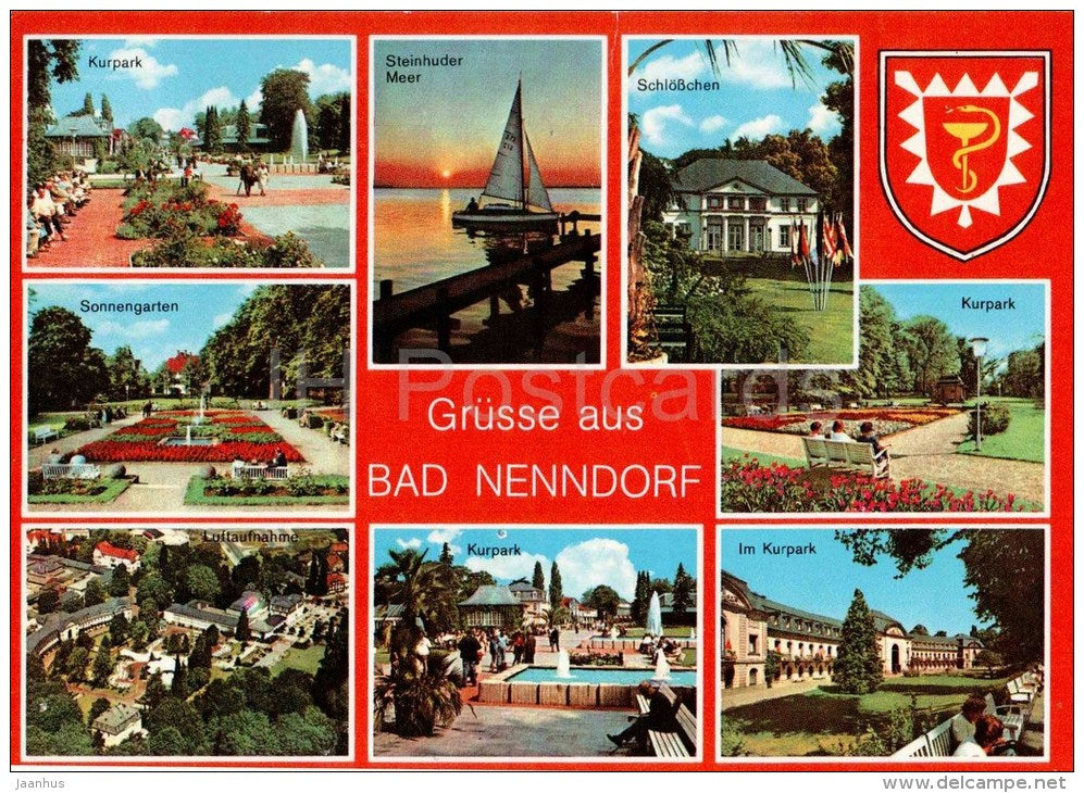 Grüsse aus Bad Nenndorf - Steinhuder Meer - Schlösschen - Sonnengarten - Kurpark - Germany - 1981 gelaufen - JH Postcards