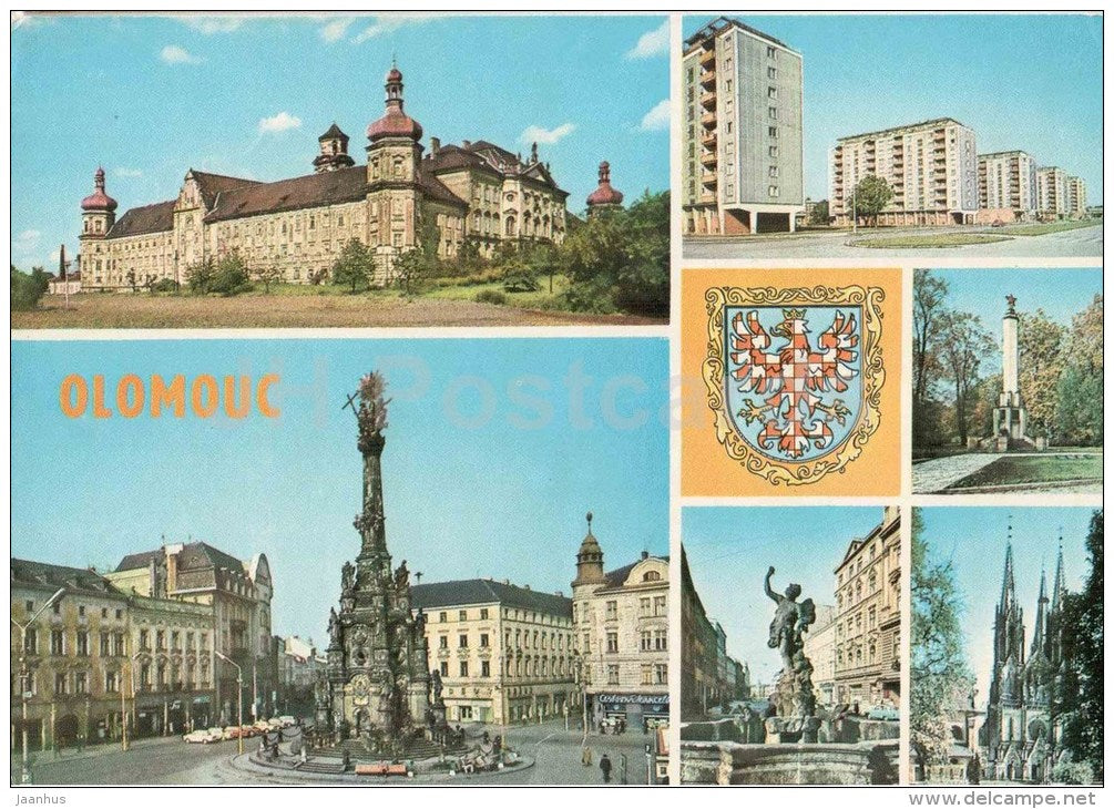 Olomouc - town views - architecture - Czechoslovakia - Czech - unused - JH Postcards