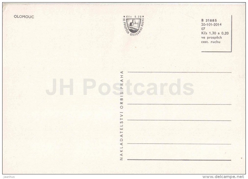 Olomouc - town views - architecture - Czechoslovakia - Czech - unused - JH Postcards