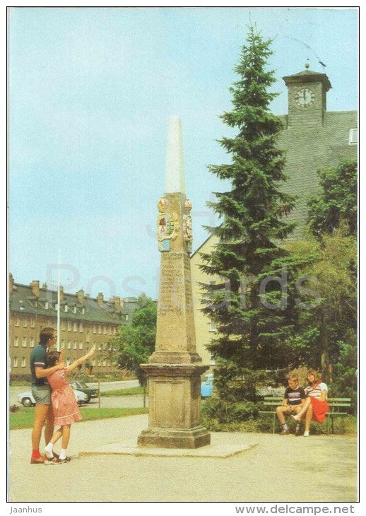 Johanngeorgenstadt , Schwarzenberg - Posmeilensäule - Germany - gelaufen - JH Postcards