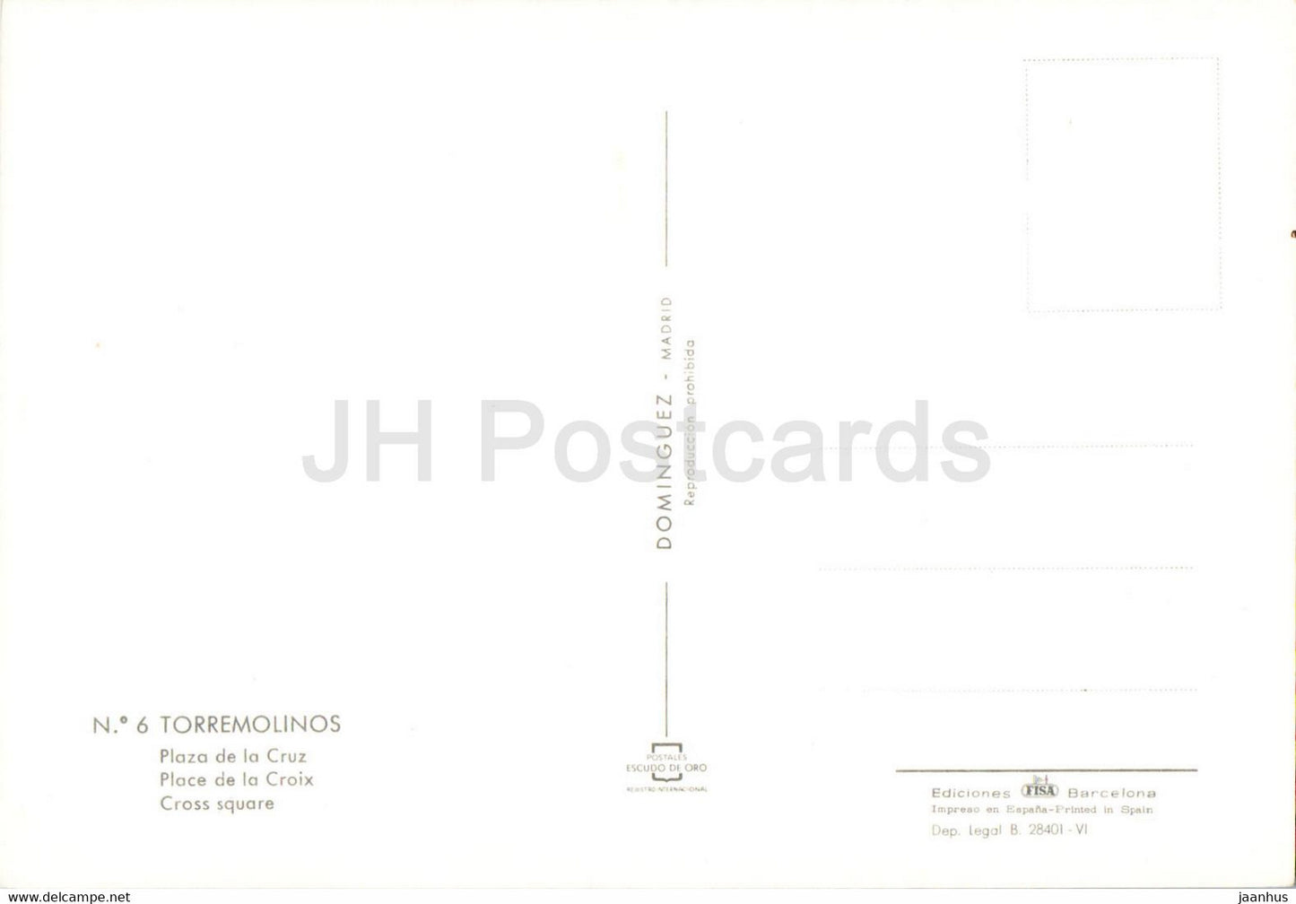 Torremolinos - Plaza de la Cruz - Cross Square - 6 - Spain - unused