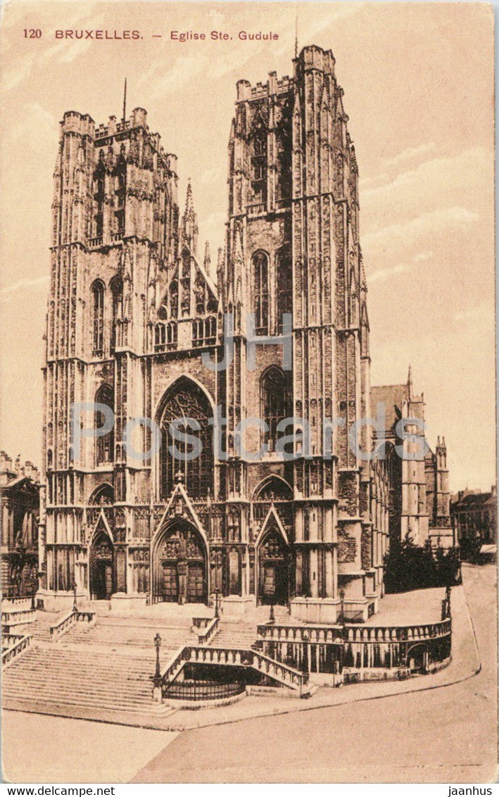 Bruxelles - Brussels - Eglise St Gudule - church -120 - old postcard - 1909 - Belgium - used - JH Postcards