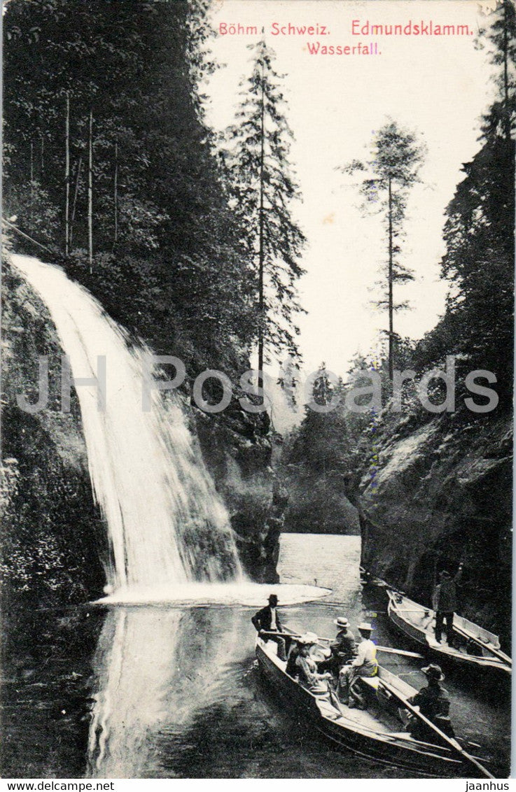 Bohm Schweiz - Edmundsklamm - Wasserfall - waterfall - 566 - old postcard - 1912 - Germany - used - JH Postcards