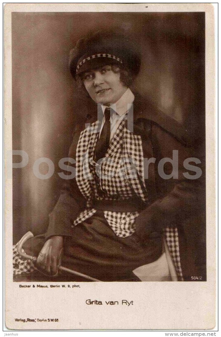 Grita van Ryt - movie actress - Ross verlag - 504/2 - old postcard - unused - JH Postcards