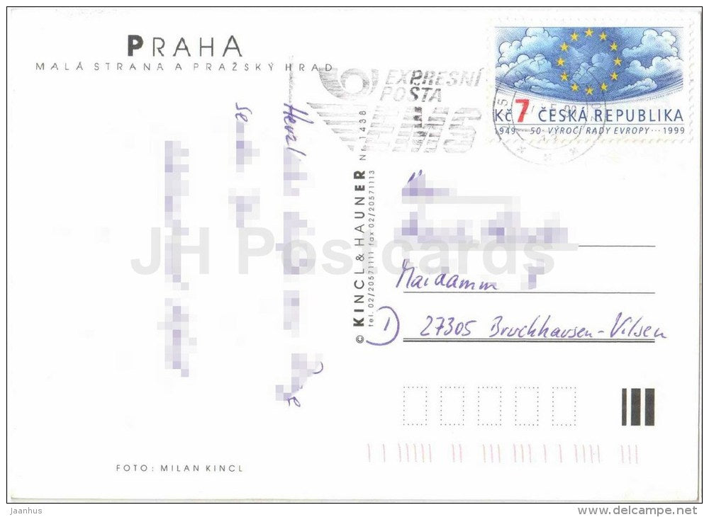 Mala Strana - Prague Castle - Praha - Prague - Czechoslovakia - Czech - used 1999 - JH Postcards