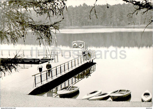 Jastrowie - Przystan nad jeziorem - boat - lake - 1971 - Poland - used - JH Postcards