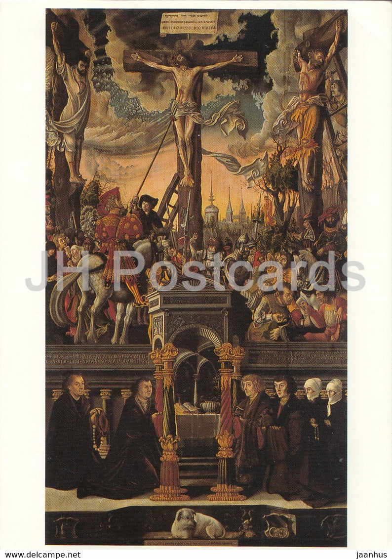 painting by Georg Lemberger - Kreuzigung Christi - German art - Germany - unused - JH Postcards