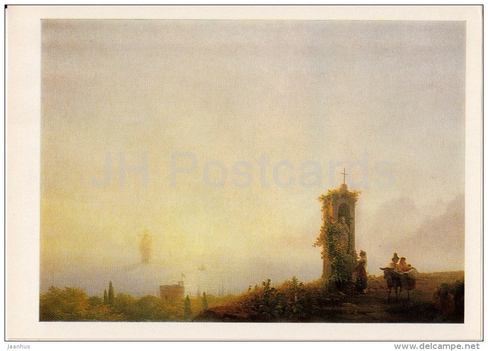 painting by I. Aivazovsky - Chapel by the sea , 1845 - Russian art - Russia USSR - 1984 - unused - JH Postcards