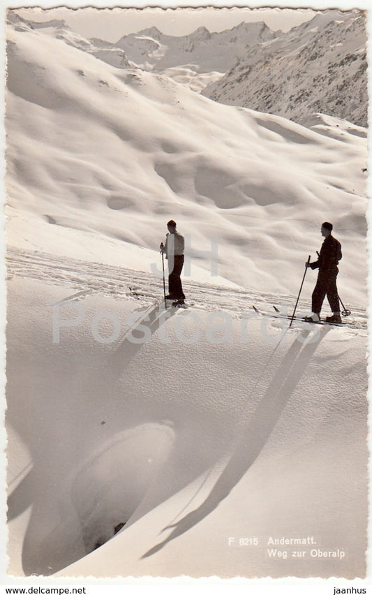 Andermatt - Weg zur Oberalp - skiing - 8215 - Switzerland - old postcard - unused - JH Postcards