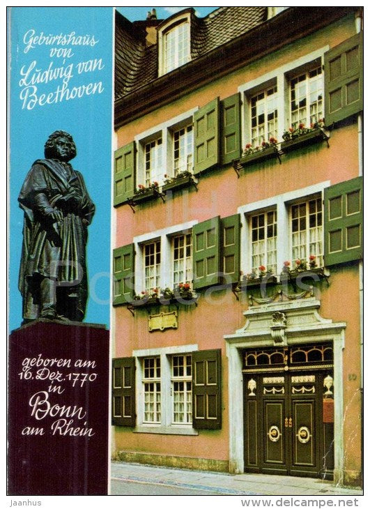 Bonn am Rhein - Geburtshaus von Ludwig van Beethoven - Beethoven`s Birthplace - Germany - gelaufen - JH Postcards