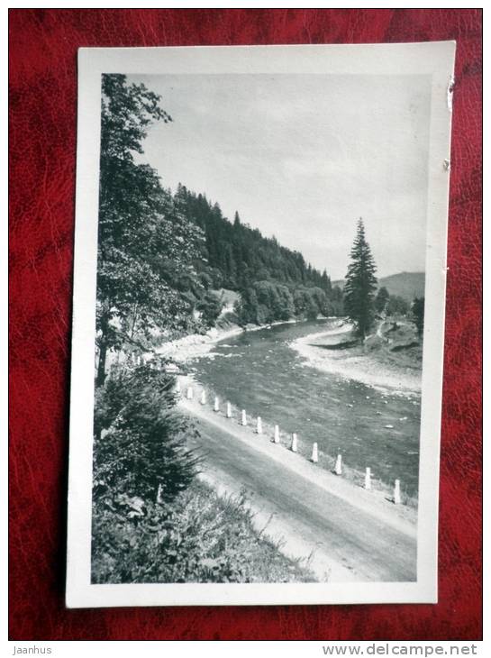 Zakarpatya - Transcarpathia - mountain road - 1960 - Ukraine - USSR - unused - JH Postcards