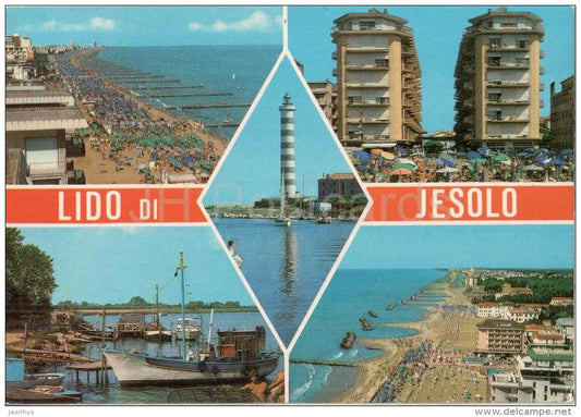 Lido de Jesolo - beach - boat - Veneto - Venezia - 14 - Italia - Italy - sent from Italy to Germany 1981 - JH Postcards