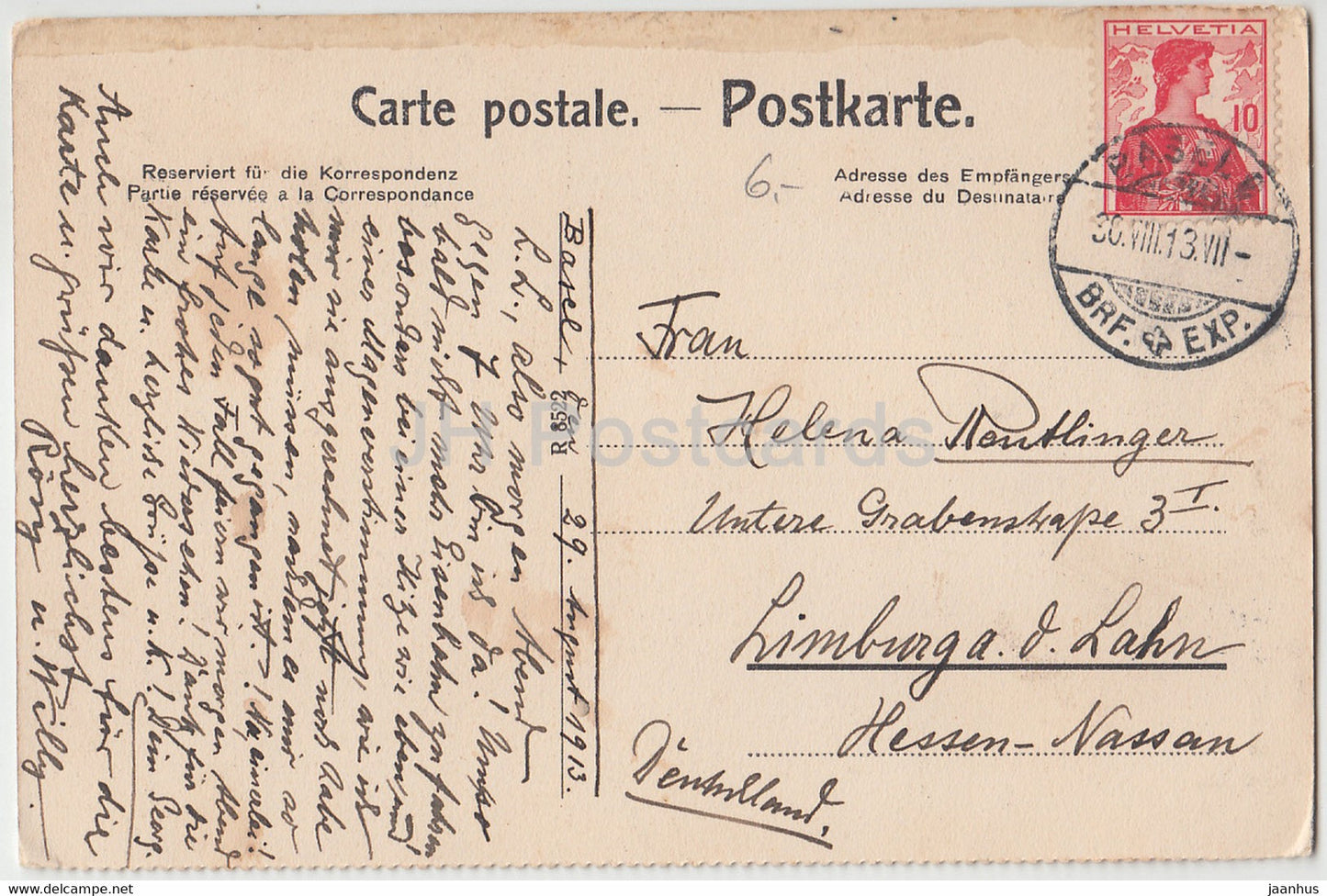 Basel - Basle - Spalentor - old postcard - 1913 - Switzerland - used