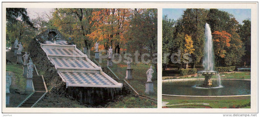 The Bowl Fountain - The Chessboard Hill Cascade - Petrodvorets - 1984 - Russia USSR - unused - JH Postcards