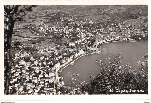 Lugano - panorama - 80 - old postcard - Switzerland - unused - JH Postcards