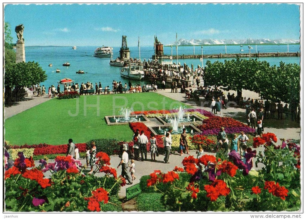 Konstanz am Bodensee - Hafenanlagen vor dem Konzilgebäude - Pin Mail - 775 - Germany - 2009 gelaufen - JH Postcards