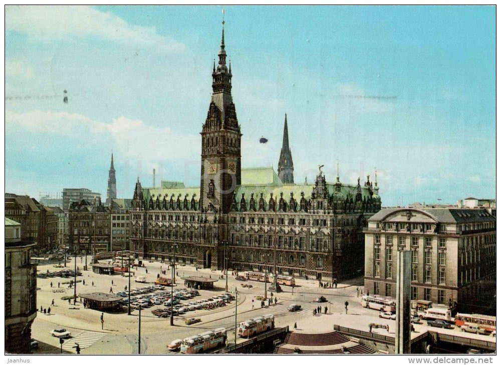 Hamburg , Rathaus - Town Hall - Germany - 1973 gelaufen - JH Postcards