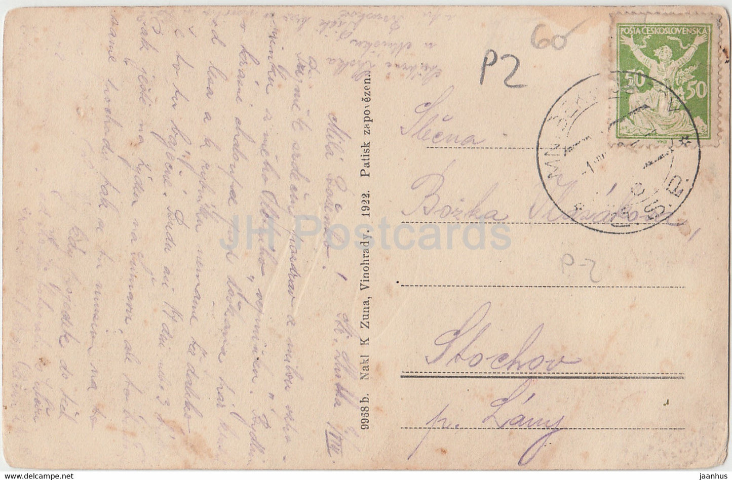 Mnisek - old postcard - Czech Republic - Czechoslovakia - used