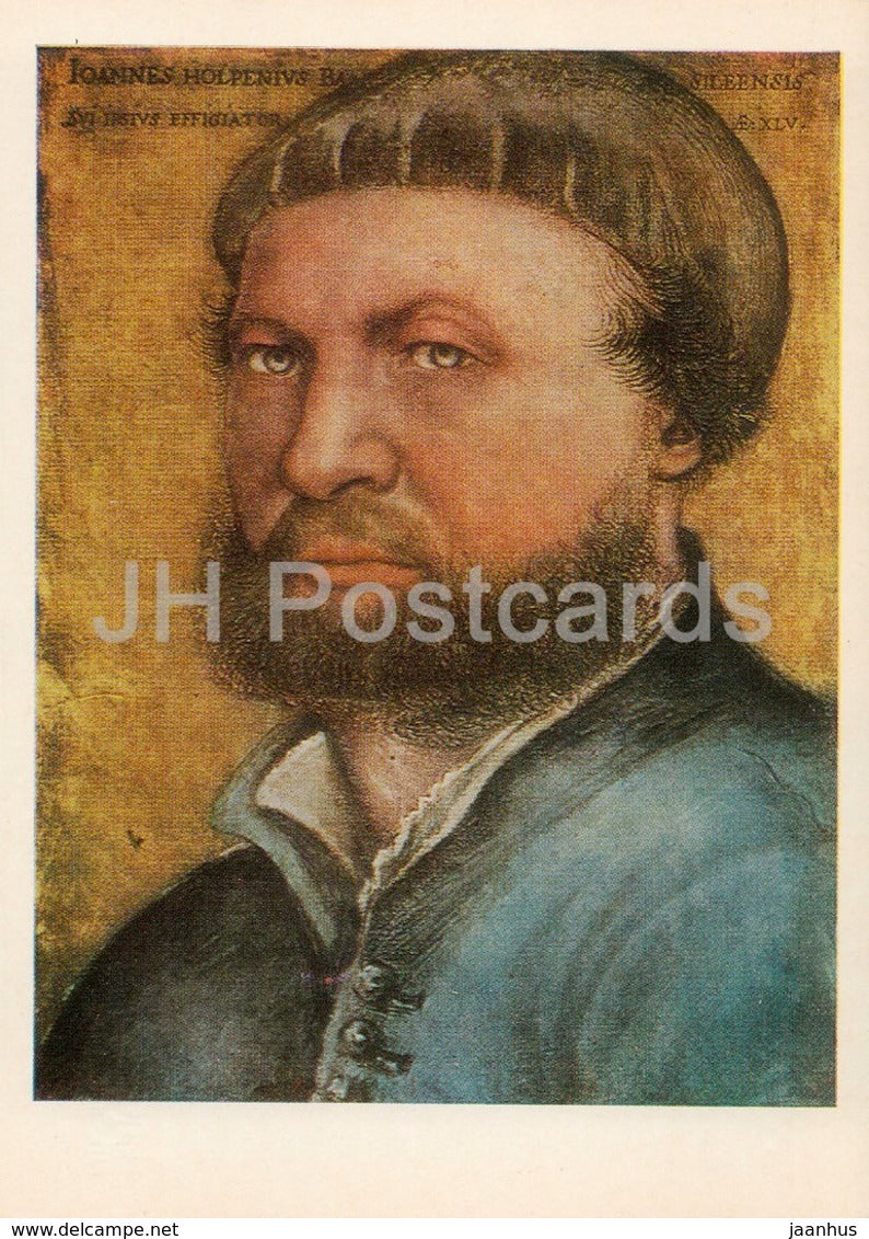 painting by Hans Holbein the Younger - Self portrait - german art - 1978 - Russia USSR - unused - JH Postcards