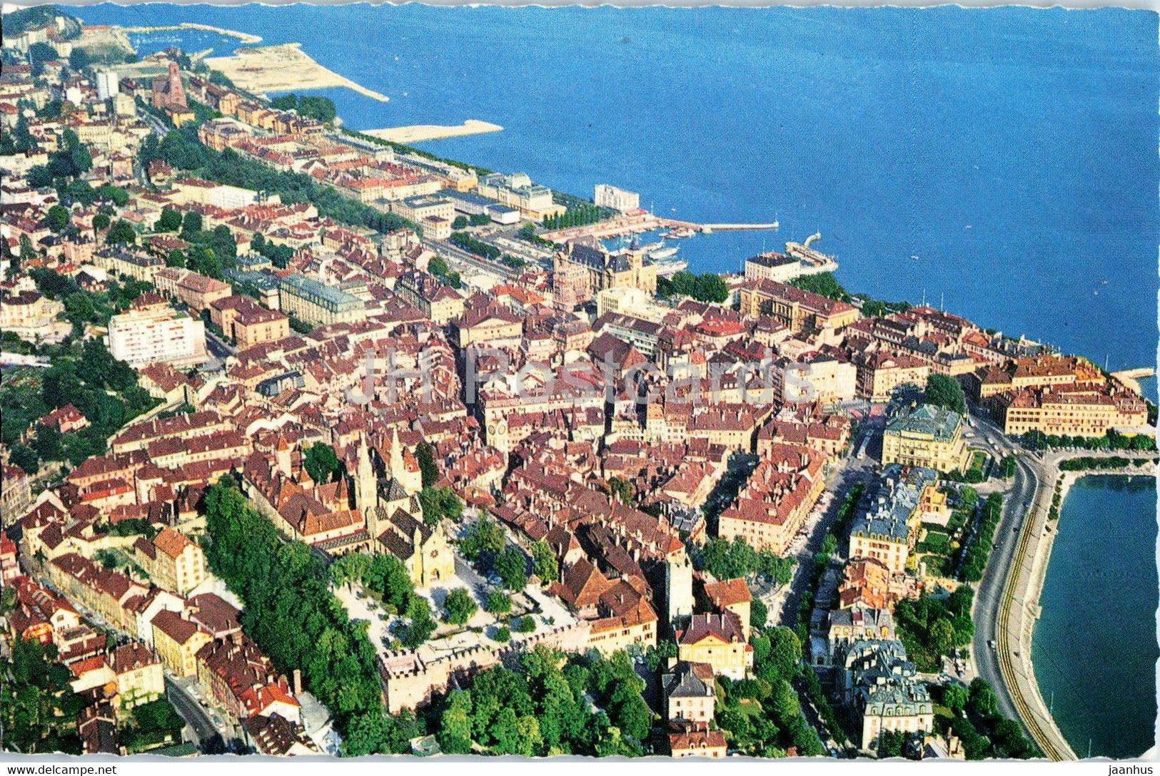 Neuchatel - Vue Par Avion - aerial view - 9318 - Switzerland - unused - JH Postcards