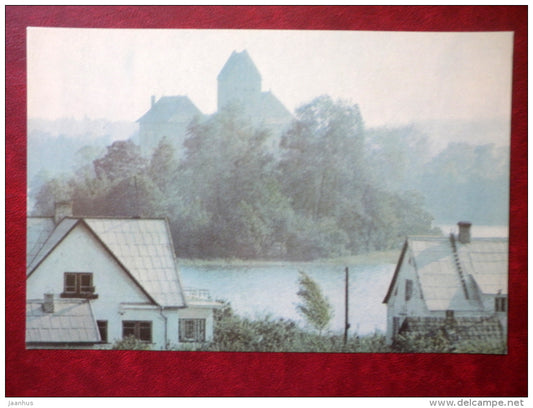 A view of Castle Island - Trakai - large format postcard - 1968 - Lithuania USSR - unused - JH Postcards