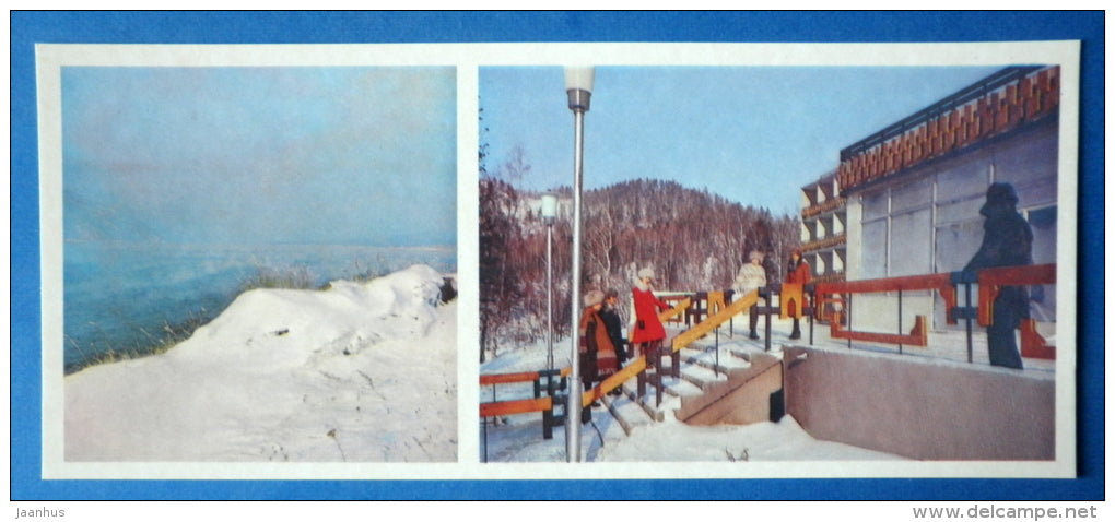 Angara River starts here - pension home in at Baikal - Lake Baikal - 1978 - Russia USSR - unused - JH Postcards