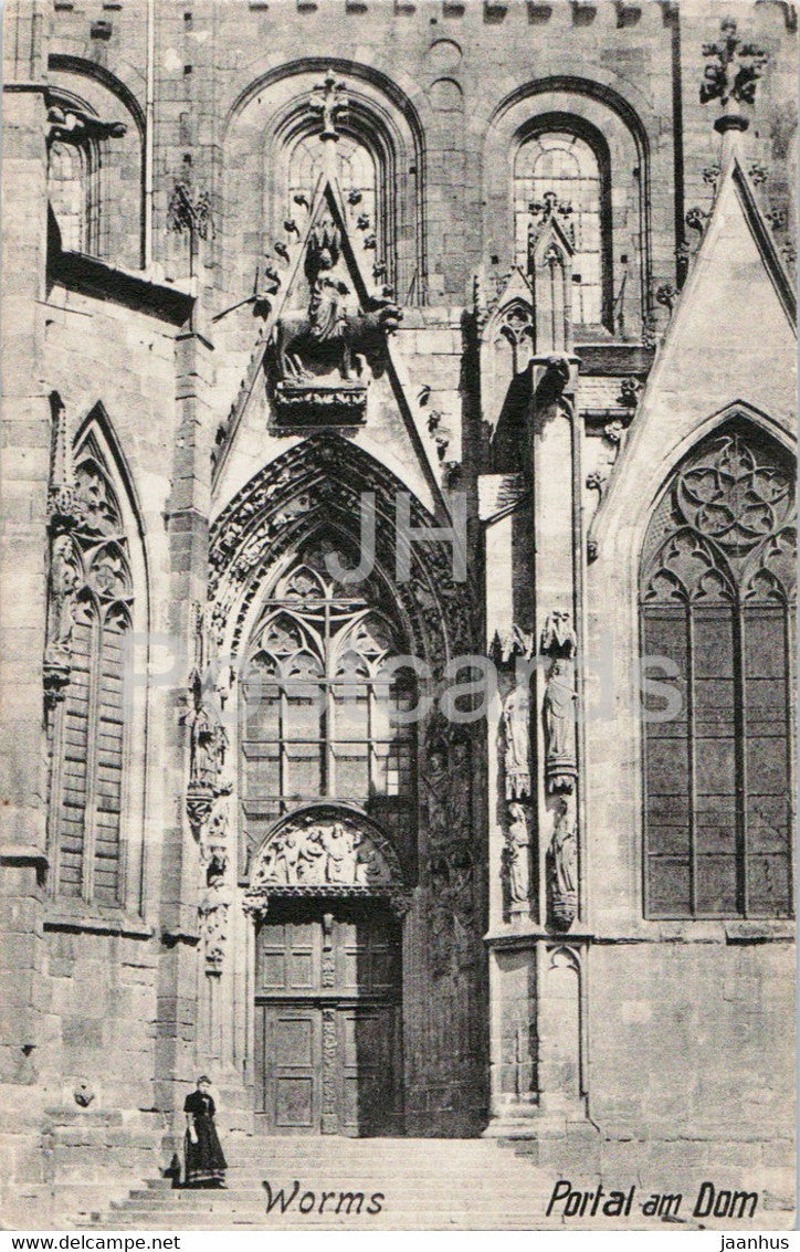 Worms - Portal am Dom - cathedral - old postcard - Germany - unused - JH Postcards