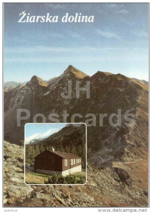 Ziarska dolina - Ostry Rohac - Placlivo - valley - cottage - mountains - Slovakia - unused - JH Postcards