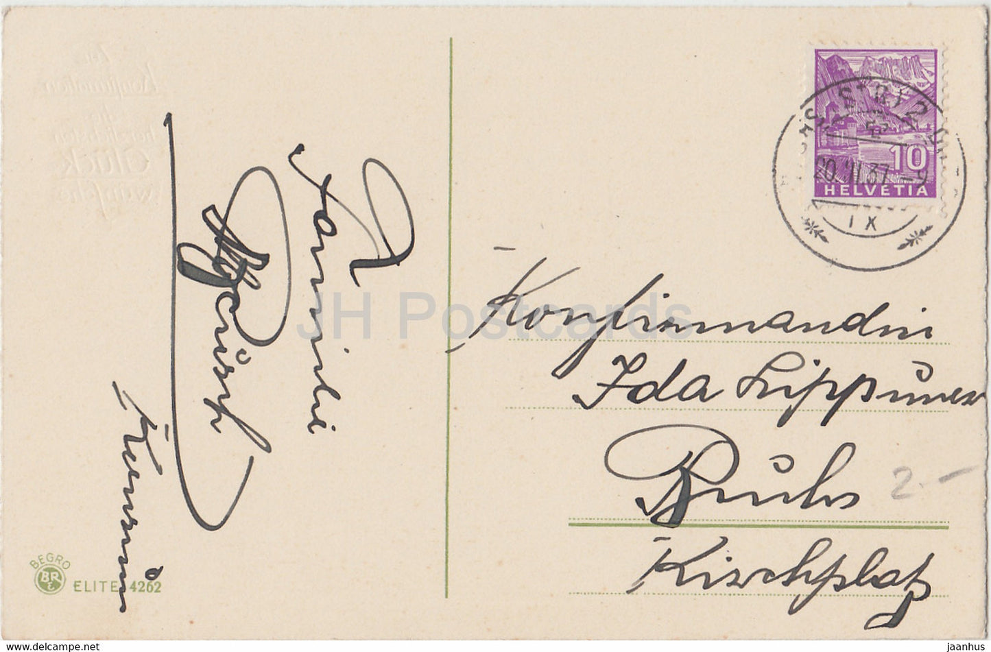 Greeting Card - Zur Konfirmation die Herzlichsten Gluckwunsche - ELITE 4262 - old postcard - 1937 - Germany - used