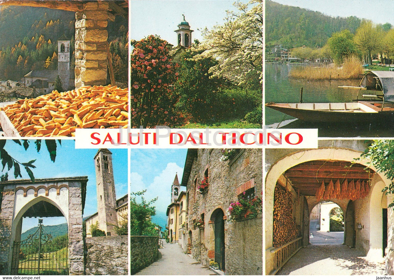 Saluti dal Ticino - boat - 2053 - Switzerland - used - JH Postcards