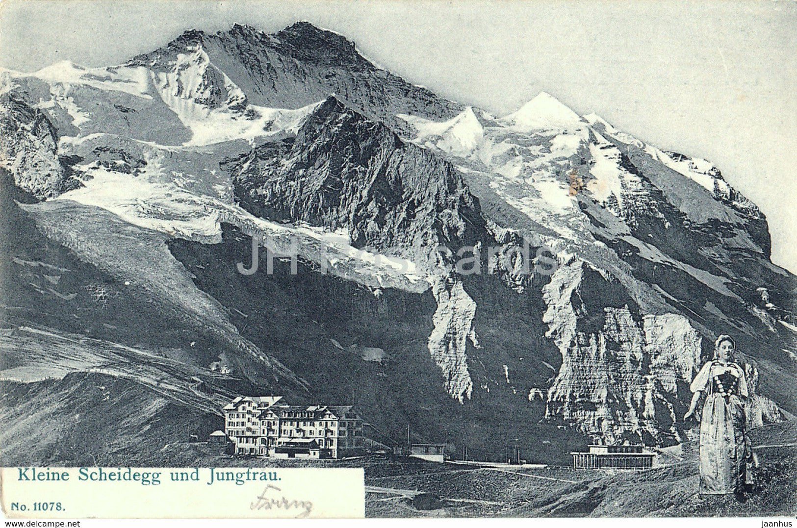 Kleine Scheidegg und Jungfrau - 11078 - old postcard - 1899 - Switzerland - used - JH Postcards