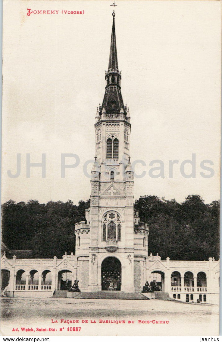 Domremy - La Facade de la Basilique du Bois Chenu - cathedrale - 10887 - old postcard - France - unused - JH Postcards