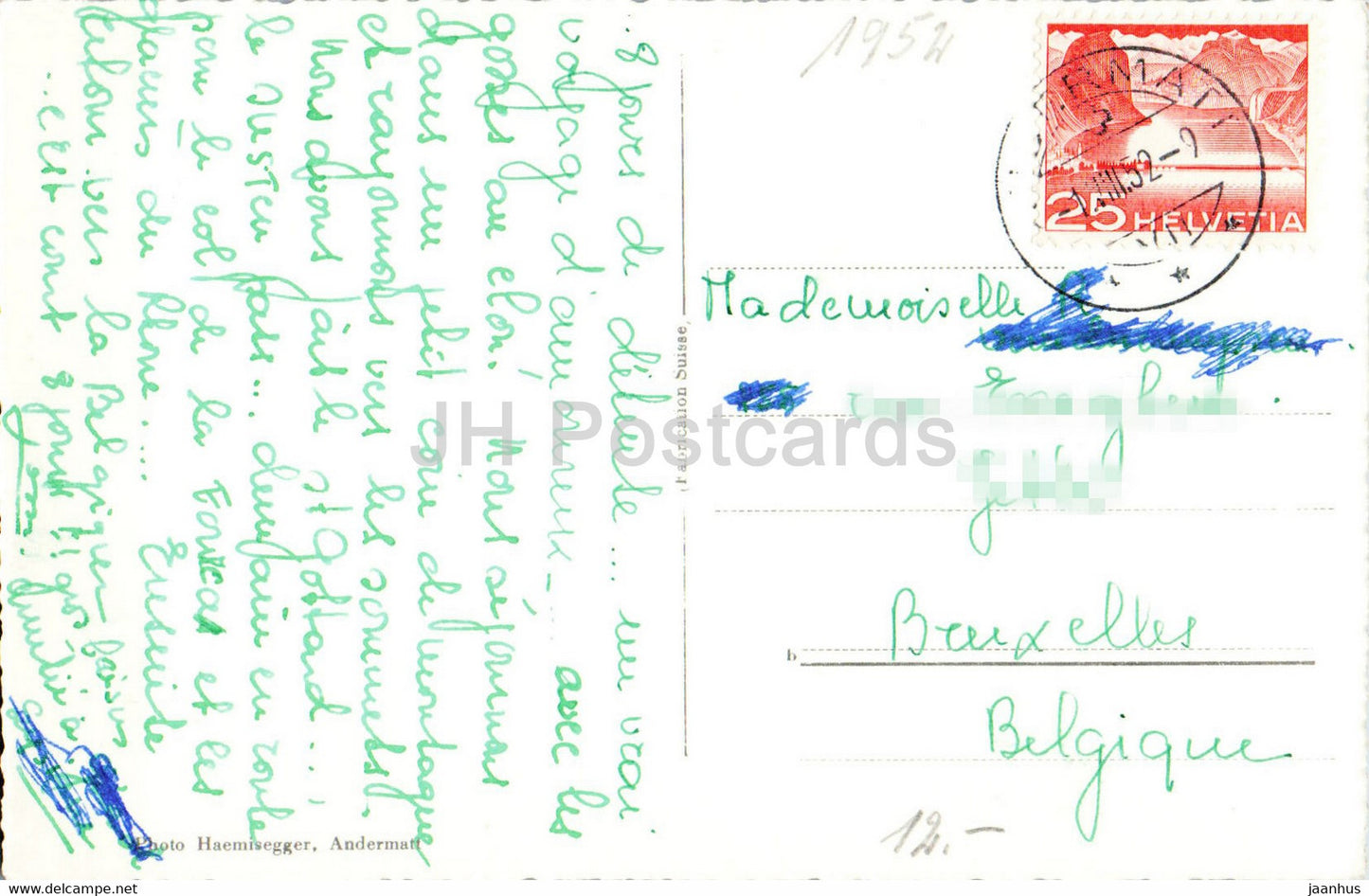 Andermatt gegen Urnerloch - 1078 - old postcard - 1952 - Switzerland - used