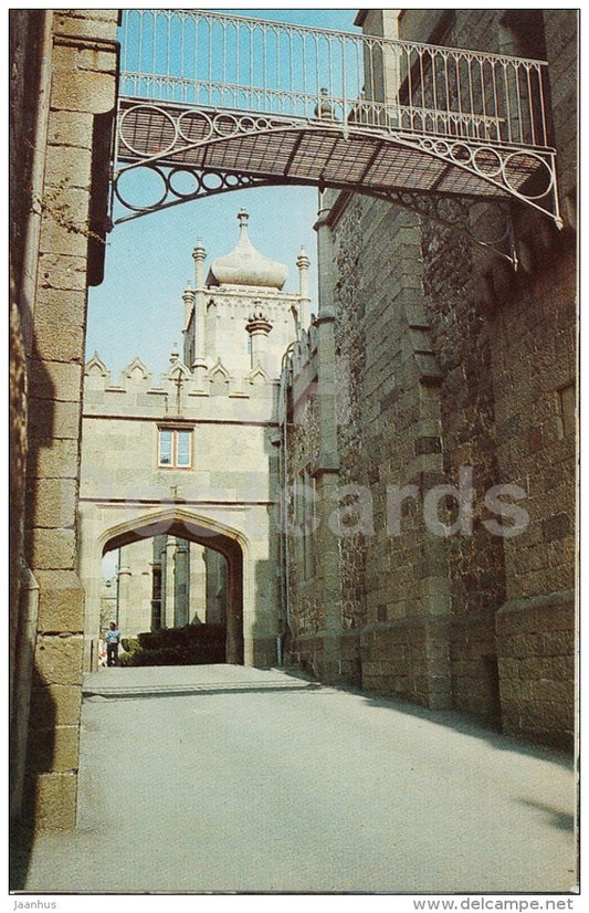 large bridge over Shuvalovsky passage - Alupka Palace Museum - Crimea - 1989 - Ukraine USSR - unused - JH Postcards