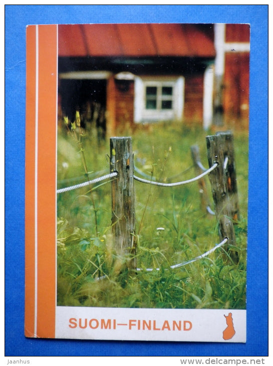 Country House - fence - circulated in Finland 1992 Mikkeli - Finland - used - JH Postcards