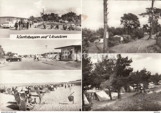 Karlshagen auf Usedom - beach - camping - car - Germany DDR - unused - JH Postcards