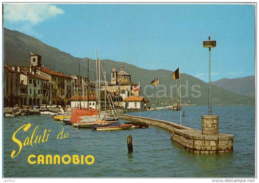 Saluti da Cannobio , Lago Maggiore - sailing boat - harbour - Piemonte - 28052 - Italia - Italy - unused - JH Postcards