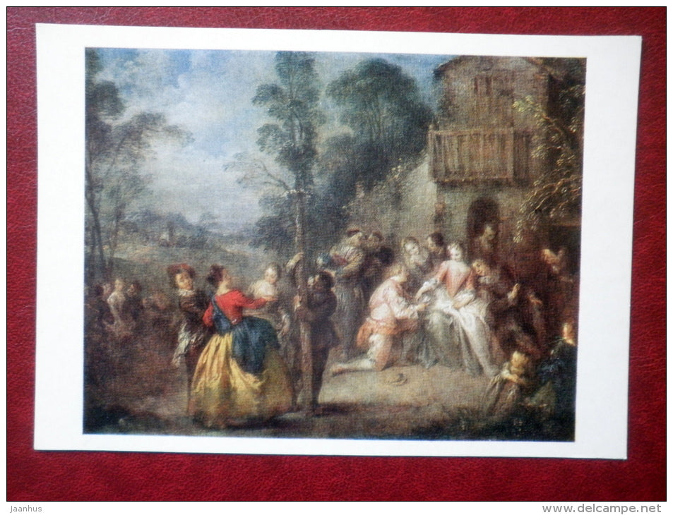 painting by Jean-Baptiste Pater - The May Festival - french art - unused - JH Postcards