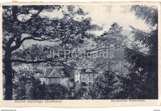 Kurort Sulzhayn - Sudharz - Sanatorium Hohenstein - 39470 - old postcard - 1929 - Germany - used - JH Postcards