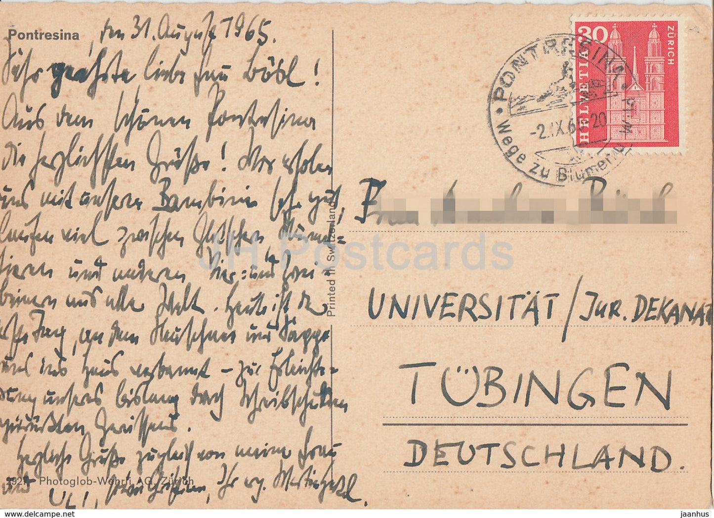 Pontresina - church - 1965 - Switzerland - used